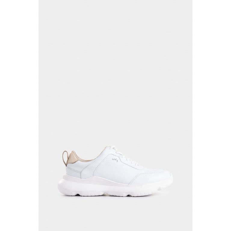 Velez Zapatilla Tenis Mori 3 Cuero Mujer Silueta Deportiva Blanco Blanco 41