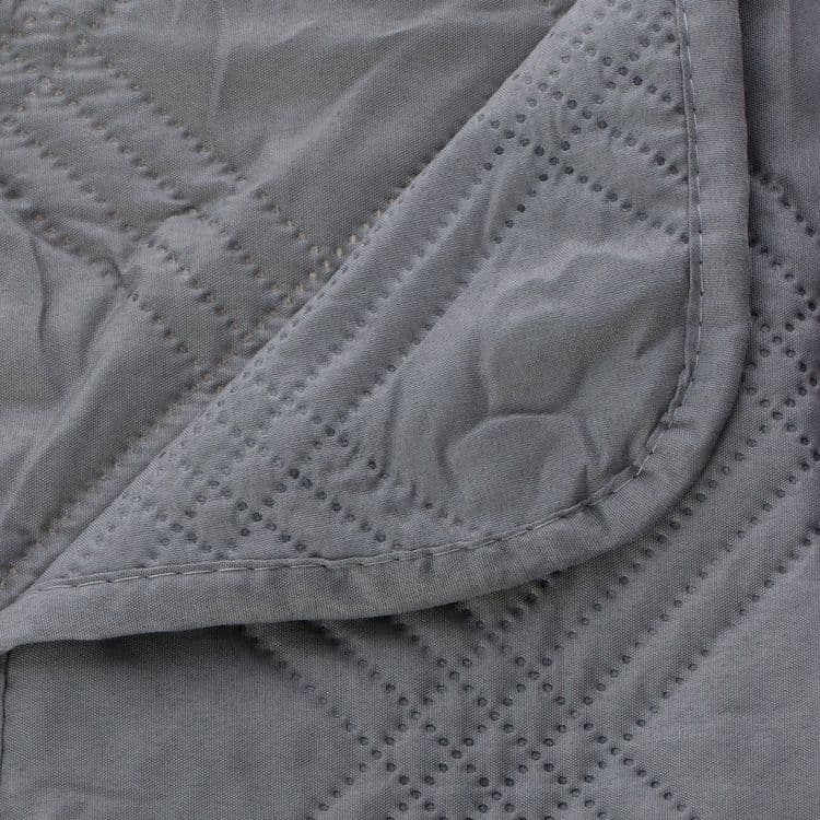 QUILT LISO GRIS 2 PLAZAS