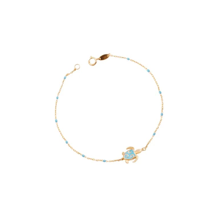 Pulsera de Oro 18kt Tortuga Celestial Amarillo 19