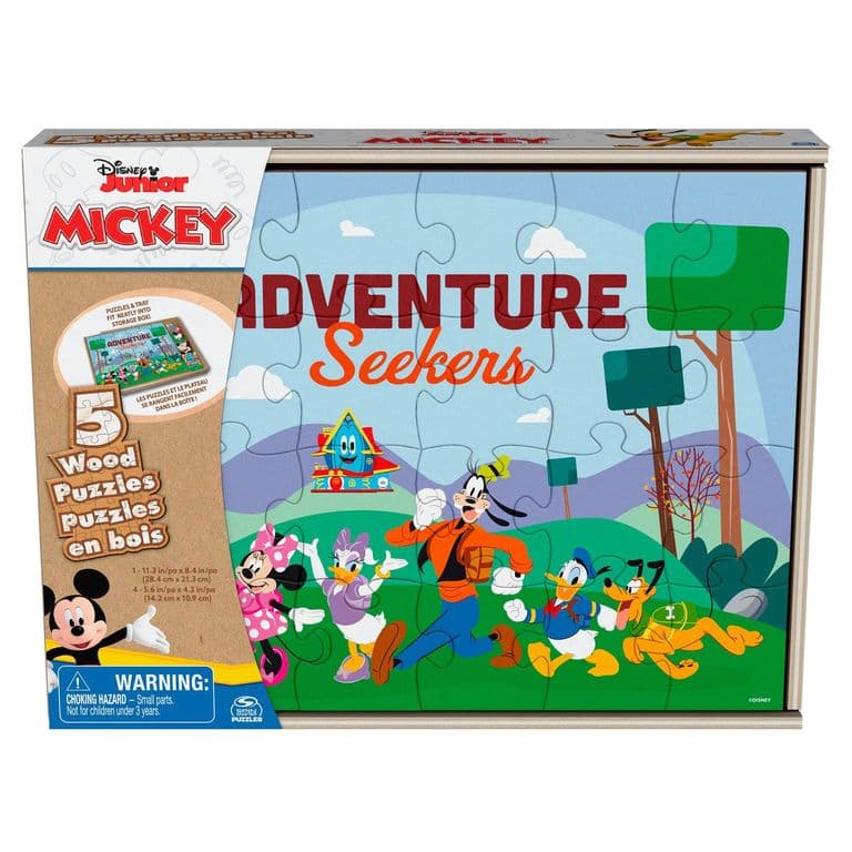 Set 5 Puzzles De Madera Mickey Mouse