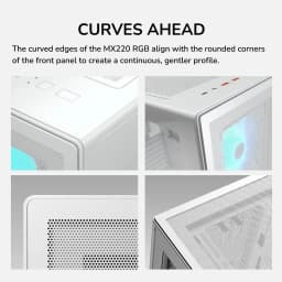 Gabinete Gamer Mx220 Rgb Blanco, 4 Fans Incluidos