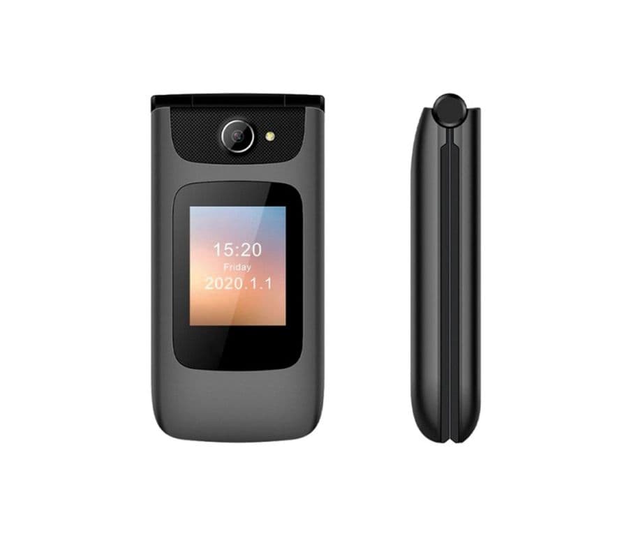 Celular Senior 4G Almeja Clamshell Batt Gris-Negro Negro 128 GB