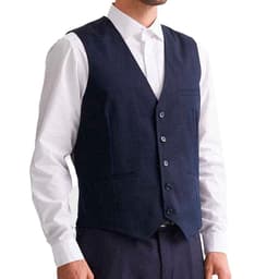 Gilet Hombre Clasico Ajustable Chaqueta Formal Sin Mangas Matrimonio Azul Oscuro S