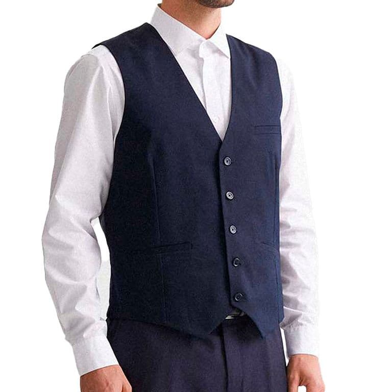 Gilet Hombre Clasico Ajustable Chaqueta Formal Sin Mangas Matrimonio Azul Oscuro S