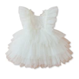 Vestido De Fiesta De Encaje Y Tul Ninas 6 meses a 4 anos Baby Girls Blanco 2