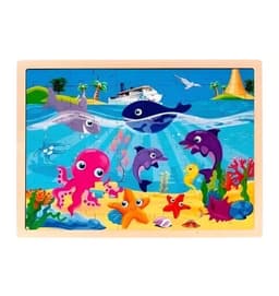 Juego Didactico Madera Puzzle Encaje 100 Marino