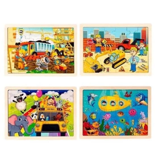 Juego Didactico Madera 4 Puzzles Encaje Montessori