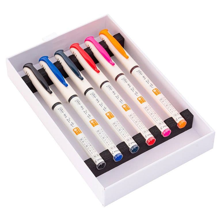 Set 6 Pinceles Brush Pen Fude Makase Punta Extrafina