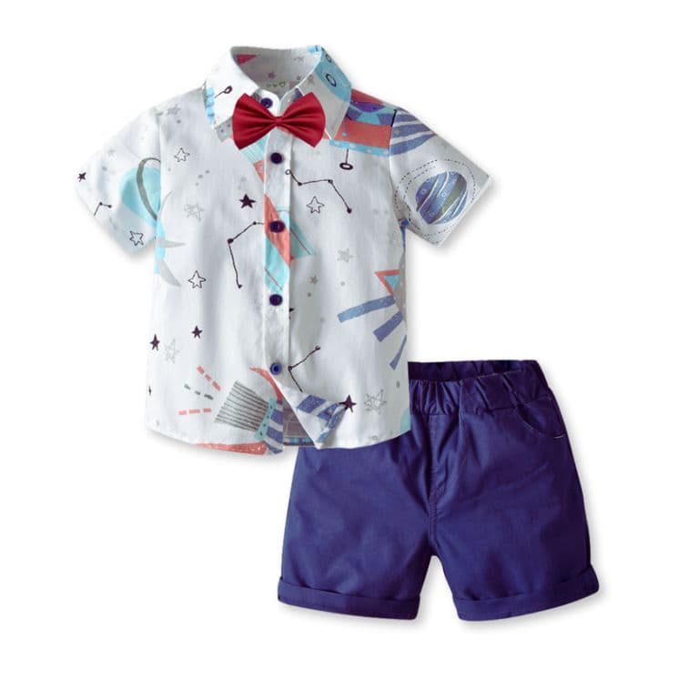Conjunto de Vestir Nino Camisa Pantalon 9 mes a 4 anos Stellar Sky Azul 4