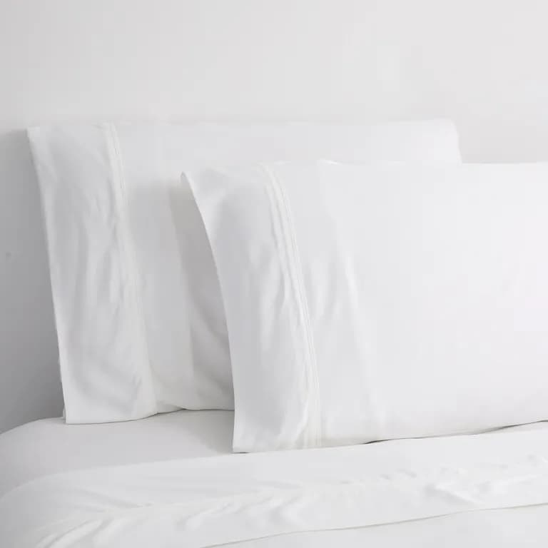 2 Sabanas King Polycotton Percale 200 Hilos Essentials Liso Blanco