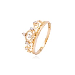 Anillo de Oro 18kt Tiara 6 Circonita Amarillo 14