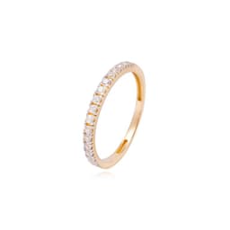 Anillo Compromiso de Oro 18Kt 12 Circonita Riel Amarillo 11