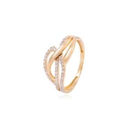 Anillo de Oro 18kt Entrelazado Circonita Amarillo 13