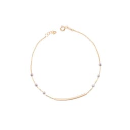 Pulsera de Oro 18kt Barra y esferas Amarillo 19