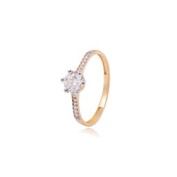 Anillo Compromiso de Oro 18Kt Circonita 5mm Central Amarillo 13