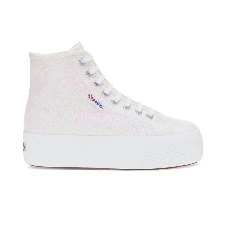 Zapatilla 2708 Hi Top Lame Iridescent Blanco 35