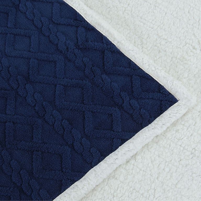 FRAZADA JACQUARD SHERPA AZUL 15 PLAZA