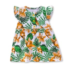 Vestido Sin Mangas Estampado Bebe Nina 9 a 36 Meses Hawaiian Princess Verde 9-12 MESES