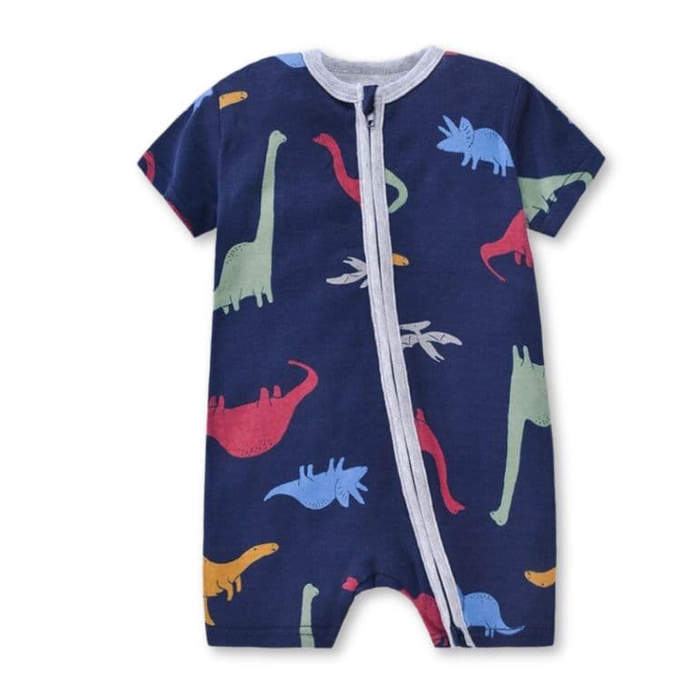 Enterito Corto 100% Algodon Bebe Nino 6 a 24 Meses Dinosaurs Azul 6-9 MESES