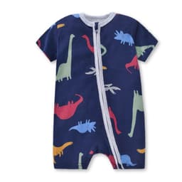 Enterito Corto 100% Algodon Bebe Nino 6 a 24 Meses Dinosaurs Azul 3-6 MESES