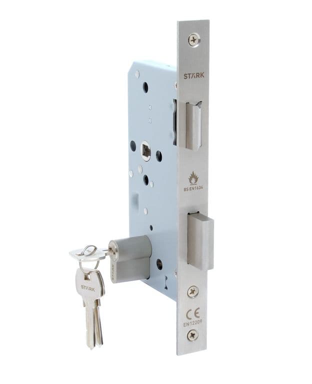 Cerradura de embutir ac prin Llave 2 lado Re fuego A inox Stark Design
