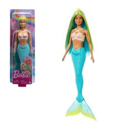 Muneca sirena cabello de colores celeste