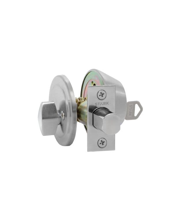 Cerrojo de seguridad cilindro ext y seguro int Acero inox Stark Design