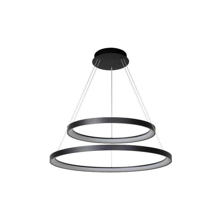 LAMPARA COLGANTE DUO VIDAL NEGRO MATE 78CM