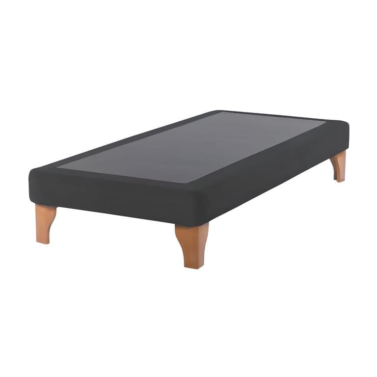 Base Cama Europea 1 Plaza 90x200 CM Gris Oscuro Felpa - Gris Oscuro