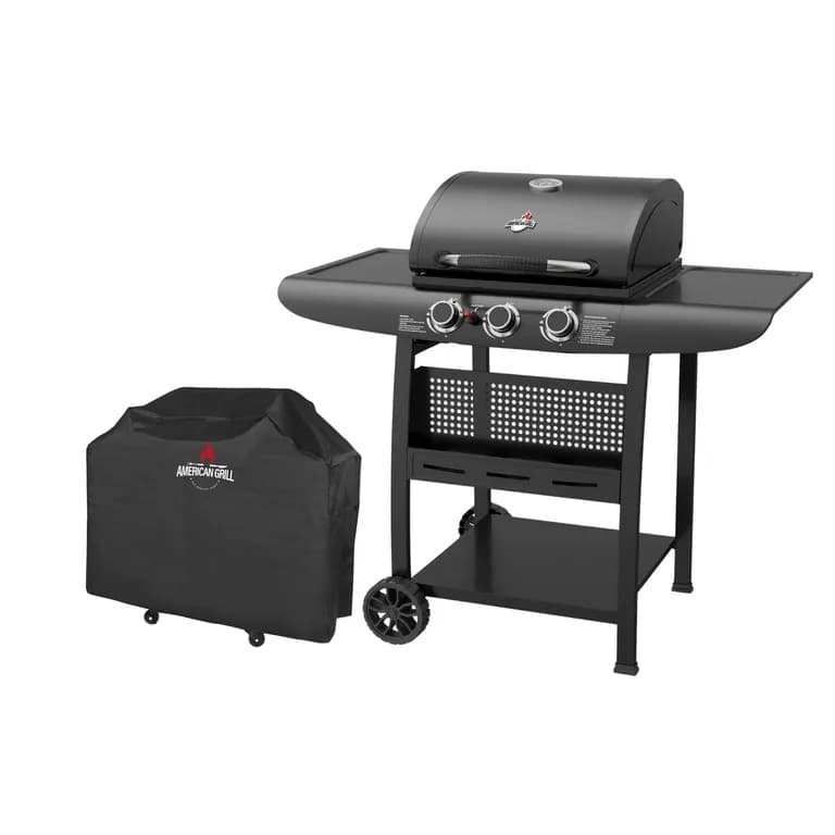 Set Parrilla a Gas 3 Quemadores Kansas 3B Black + Funda M