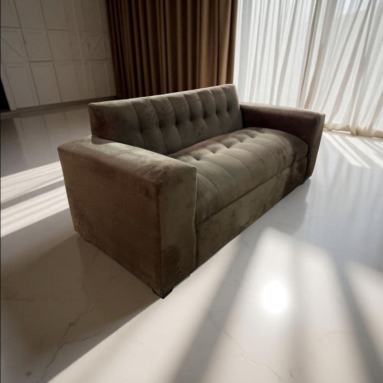 SOFA DOS CUERPOS CHOCOLATE FELPA