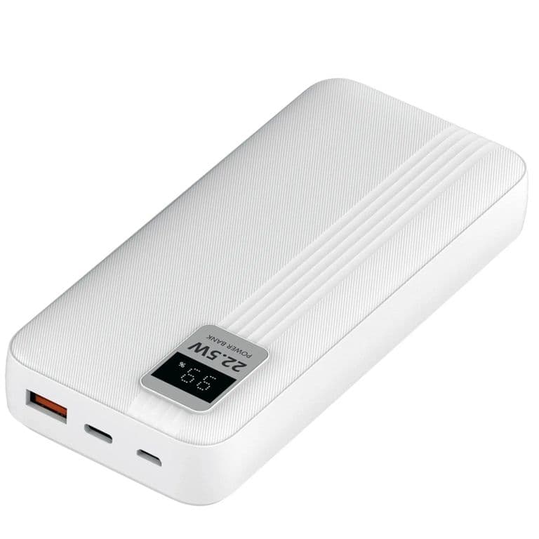 Power Bank 20000mAh 22.5W + 2 Cables Incluidos Blanco - SC