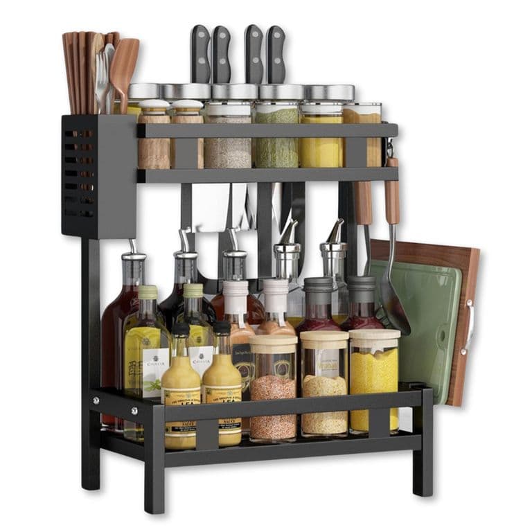Estante Especias Organizador Cocina Especiero 2 Niveles Multifuncional
