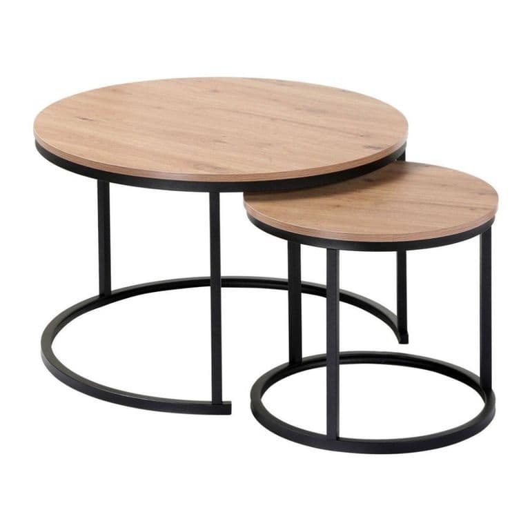 Juego de 2 Mesas Auxiliares Kahlo: Multiuso y Estiloso!
