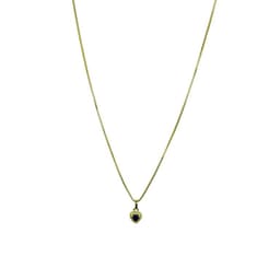 Collar Circon Corazon Azul Lady Enchapado Oro 18K Dorado TALLA UNICA
