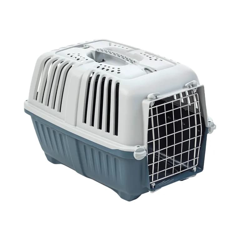 Jaula Transporte Mascotas Pratiko Metal 2 Azul Opaco