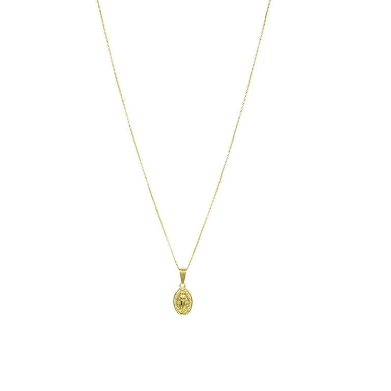 Collar Virgen De Los Rayos Veneciana Enchapado Oro 18K Dorado TALLA UNICA