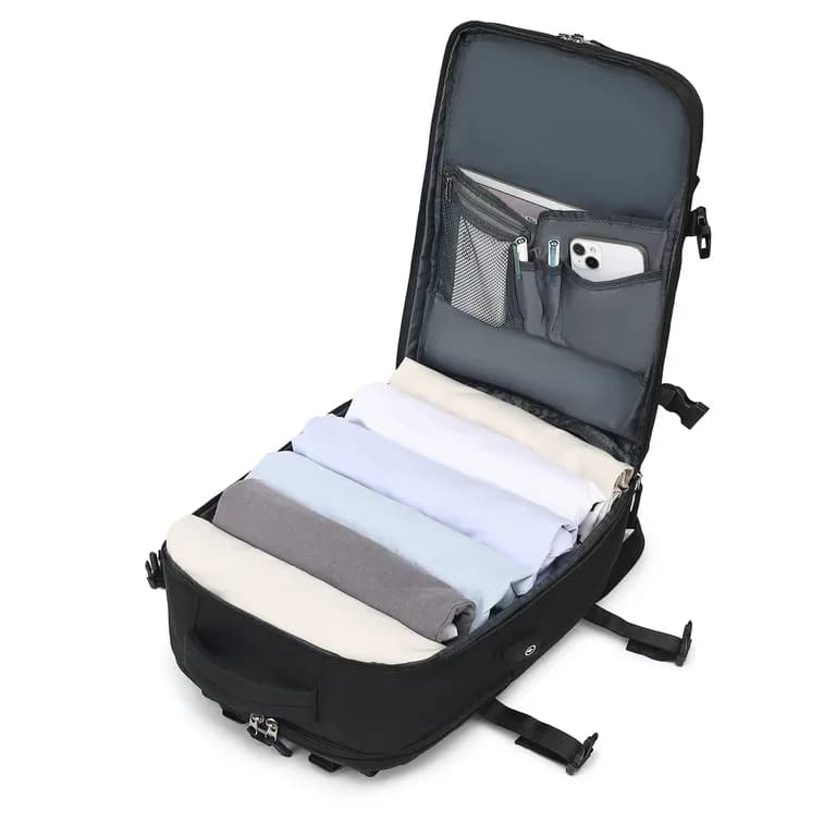 Mochila de Cabina Modelo Roma Tamano bolso de mano avion Negro TALLA UNICA