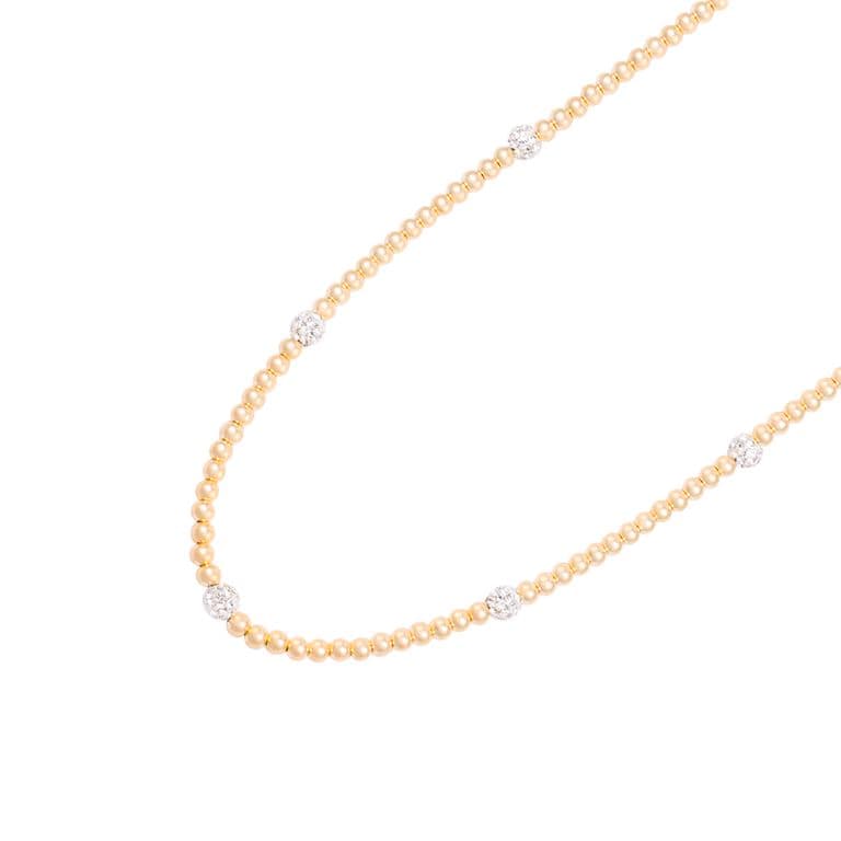 Collar Plata Esterlina 925 Black Sparkle Banado en Oro 14kt Amarillo 45