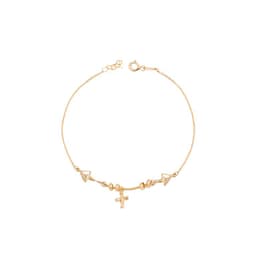 Pulsera de Oro 18kt Cruz Central Amarillo 19