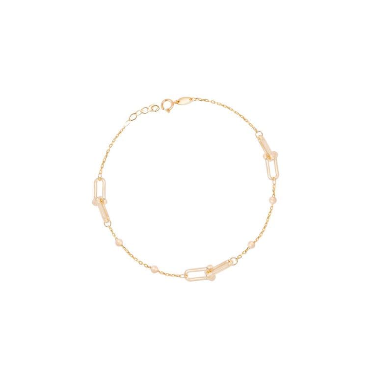 Pulsera de Oro 18kt Eslabones entrelazados Amarillo 19