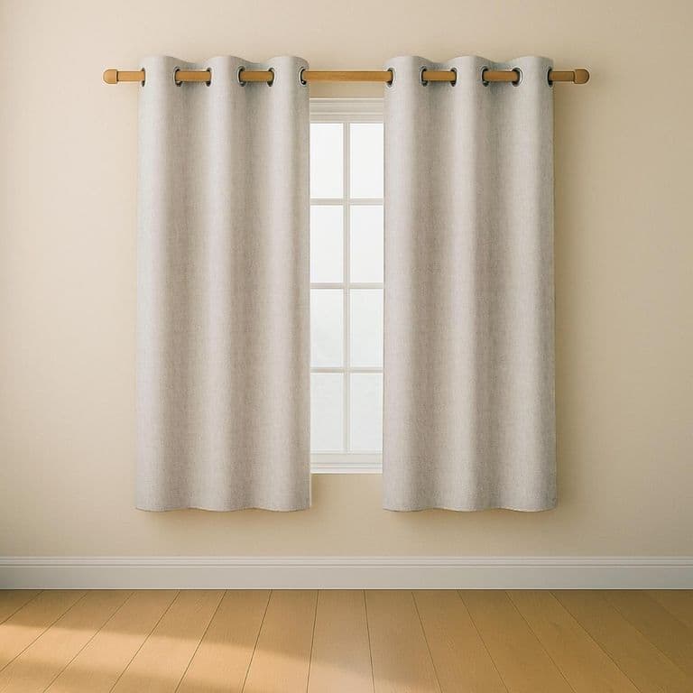 Cortina Blackout 100% 2 Panos 107x160cm Textura Lino - Crema