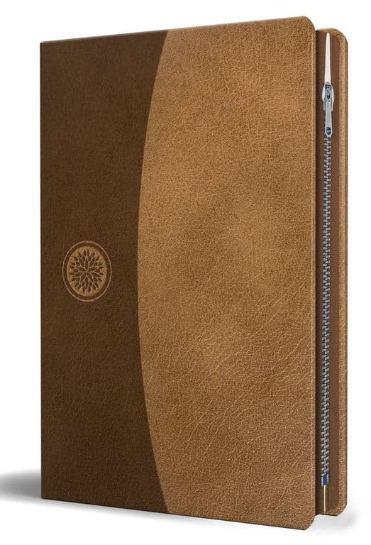 Biblia Reina Valera 1960 Letra grande, canela con cremallera