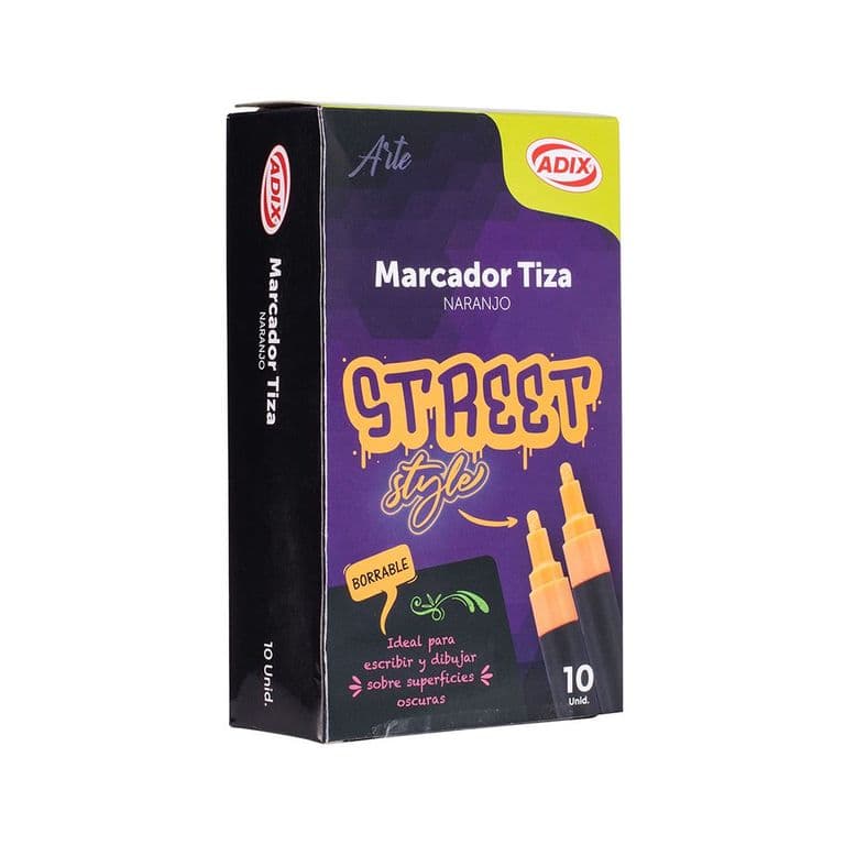 Marcador Tiza Naranjo 10 Un