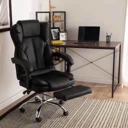 Silla de Escritorio Peace Acolchada con Apoyapies Negra