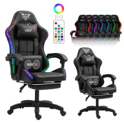 Silla Gamer RGB K-night Reclinable Con Masajeasdor Reposapies Negra