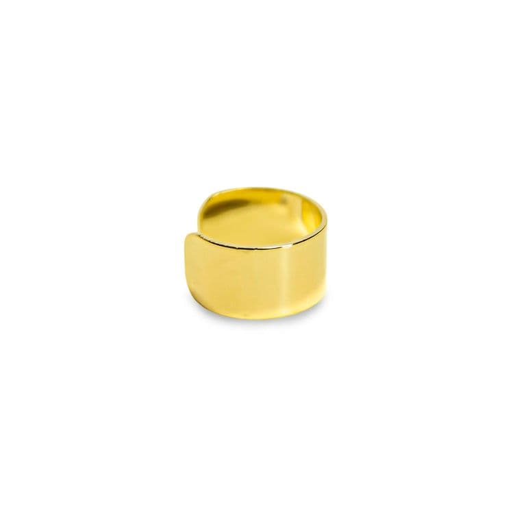 Aro Bidu Liso Plano Enchapado Oro 18K Dorado TALLA UNICA