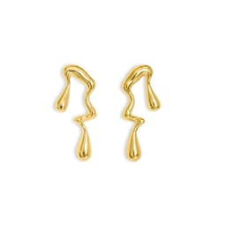 Aros Organicos Enchapado Oro 18K Dorado TALLA UNICA
