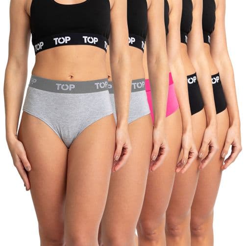 Calzon Hikini Algodon con Elastico Pack 5 C1 Multicolor S