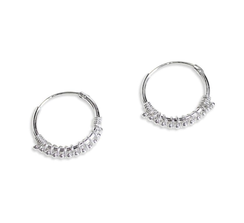Aros Argolla Mini Bolita 14mm Plata Fina 925 Plateado TALLA UNICA